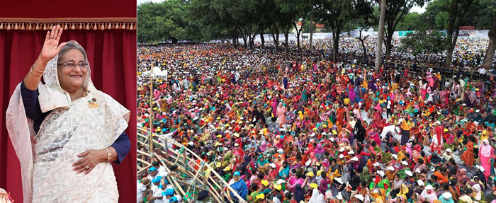 রংপুরের জনসভায় নৌকায় ভোট দেয়ার আহবান প্রধানমন্ত্রী